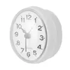 Orologi da parete Orologio silenzioso A ventosa Puntatore sospeso impermeabile Bagno Ufficio in PVC bianco