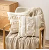 Housse de coussin en lin et coton de Style Boho, taie d'oreiller décorative pour la maison, Beige avec glands, 45x4 5/30x50