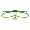 Charm Bracelets Shiny CZ Crystal Cute Apple Bracelet Women Girl Nature Fruit Stone Red String Green Cord Handmade Jewelry Present
