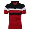 Mens Stylist Polo Shirts Luxury Men kläder Kort ärmmode Fashion Casual Men's Summer Lapel T Shirt Cotton Blend Striped Designer Size S-3XL