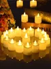 Candles 6Pcs Flameless Votive Electric Fake Candle Table Festival Halloween Christmas Decorations 230921