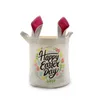 5pcs Storage Bags Sublimation DIY White Blank Linen Rabbit Ears Bucket Shaped Handbag Mix Color