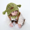 Rompertjes Baby Rompertjes Shrek Cosplay Kleding 0-3Y Peuter Jongen Meisje Anime Onesie Rits Flanel Warm Bebe Kawaii Baby geboren kostuums 230927