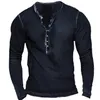 DIY-kläder Anpassade tees Polos Europe och Amerika över gränserna 3D-mönster mode Men's Loose Sleeve 7 Button Retro Print Top T-shirt