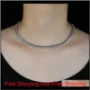 12Mm Width Thin Cz Cuban Link Chain Choker Necklace 5A Cubic Zirconia Cz Iced Out Bling Hiphop Women Lady Party Jewelry1 Fisir Ws8267c