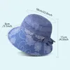 Szerokie brzegowe czapki Summer Sun Hat Oddychająca czapka wiadra dla kobiet Składana łuk Big Female Outdoor Travel Beach Sunshreen Panama