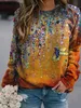 Bluzy damskie bluzy damskie moda retro 3D drukowane zwierzęta kwitnące dziewczęta gość dresy ściągacza długie rękawy odzież 230927