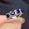 Обручальные кольца Huitan Ly Designed для женщин с синим/белым фианитом, сверкающие женские аксессуары, модные ювелирные изделия для помолвки