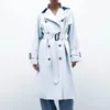 Damen-Trenchcoats, MASSRY, langer Mantel, fühlt sich über dem Knie an, modische Taille, zweireihig für Damen