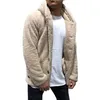 Mäns päls faux päls män knappar kappa varm faux päls vinter casual lös dubbelsidig plysch hoodie fluffig fleece päls jacka hoodies coat ytterkläder 230927