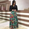 الفساتين غير الرسمية بالإضافة إلى حجم الفستان الطويل ماكسي الأنيق Print Party Polka Dot Women Spring Sleeve Big 3XL