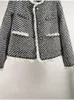 918 l 2023 milão pista outono outwear feminino manga longa casaco tripulação pescoço casaco botão preto branco roupas de moda das mulheres mans