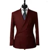 Costumes pour hommes Full Men 2 pièces Veste Pantalon Mariage Groom Tuxedos Slim Fit Costume Homme Prom Tenue Formelle Terno Masculino Mâle Blazer