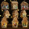 Jul LED Light Wood House Christmas Tree Decorations for Home Holiday Hanging Ornaments Gift Glowing Party Decor1238n