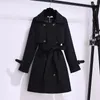 Kvinnors trenchockar Superaen Windbreaker 2023 Spring and Autumn Korean Black Style Short Coat