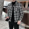 Mannen Trenchcoats 2024 Winter Mannen Jassen Wollen Jas Mode Plaid Casual Slim Fit Jas Steetwear Windjack Chaquetas Hombre