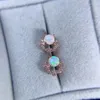 Ohrstecker Feiner Schmuck 925 Sterling Silber mit natürlichen Edelsteinen Damen Luxus Vintage runder weißer Opal Ohrunterstützung Detec