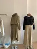 Trenchs pour femmes Manteaux de haute couture européenne à manches longues Maxi Pardessus Plus Taille Femme Coupe-vent