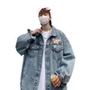 Herrjackor Autumn Vintage Denim Jacket Men Korean Fashion Streetwear Jean Jacket Men denim avvisar krage ytterkläder bomullsbomberjackor 230927