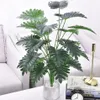 75cm 24Heads Tropical Monstera Plants Large Artificial Tree Palm Tree Plastic Green Leaves Fake Turtle Leaf For Home Party Decor298f