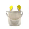 5pcs Storage Bags Sublimation DIY White Blank Linen Rabbit Ears Bucket Shaped Handbag Mix Color