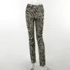 여자 바지 s zebra striped 니트 모피 하이 허리 바지 여성 바닥 스트리트웨어 가을 겨울 패션 섹시 바지 YJ2454MH 230927