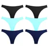 Women's Panties TrowBridge 6PCS/Set Silk Satin Seamless Thongs Sexy Underwear Woman Comfortable Lingerie Sports Simple G-Strings