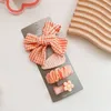 Hair Accessories 4Piece Set Girl Cute Plaid Flower Star Hairpins For Kids Children Sweet Clips Fashion Bow Barrettes Over 1Y