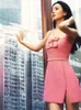 Women Pink Boucle Bow Mini Dress Self-Portrait New 2023