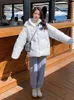 Kvinnors dike rockar Designer Short Jacket Fashion Casual Solid Winter Jackets For Women 2023 Female Coat Cotton Clothes Parka