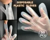 Одноразовые перчатки 50 шт., бытовые и барбекю, эстетические парикмахерские, прозрачные пластиковые кухонные вспомогательные инструменты из CPE