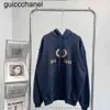 23ss Designer Fathion marca Balencigas Donna Double B Ins Trendy Cotton Hooded Plush Sweater donna uomo Felpe con cappuccio