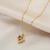 Pendant Necklaces DIEYURO 316L Stainless Steel Beautiful Love Heart Amethyst Gold Shiny Temperament Gift Women Jewelry Wear Everyday 230928