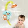 Baby badleksaker barn baby bad spray vatten kran utanför badkar elektriska elefantduschleksaker sprinkler stark sugkopp jugueter bebe 230928