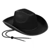 Berets Bühnenperformance Party Kostüme Geschenk Cowboy Hat Leicht einstellbar westliche Cowgirl für Männer mit Kinngurt breite Krempe