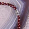 Kedjor Natural Garnet Graduerade runda pärlor halsband 17 tum smycken för present F190295P