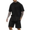 Trainingspakken voor heren 2023 Ronde hals Drop-shoulder T-shirt met korte mouwen Top Shorts Tweedelige set