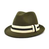 Chapeaux à bord large en laine top chapeau ruban de cowboy bouclé jazz automne et hiver anglais feutre le fadora masculin pour la femme183o