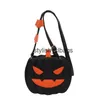 Totes Halloween Funny Pumpkin 2023 Nouvelle mode Couleur contrastée Créativité personnalisée Sac à bandoulière tendance pour femmes Skew Bagstylishyslbags