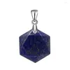 Pendant Necklaces Natural Crystal Hexagram Stone Pendants Rose Pink Quartz Lapis Lazuli Black Onyx Reiki Labradorite Jewelry For Women Men