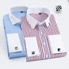 Men's Dress Shirts 2023 French Cufflinks Suit Collar Korean Version Slim Fitting Shirt Long Sleeve Tuxedo Party Wedding 230927