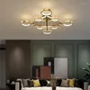 Plafonniers lampe postmoderne cuivre luxe luxe simple atmosphère salon salle à manger nordique