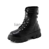 Stövlar 2022 Plattform Patentläderstövlar Rivet Women Autumn Punk Motorcykelstövlar blockerar gotiska tjocka sulskor Kvinnor Mid-Calf Boots X0928