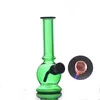 Großhandel bunte MINI Green Hookah Günstige Reise Glas Wasser Dab Rig Bong mit Metalltabak Räucherschale Weihnachtsgeschenk