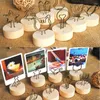 Frames 4CM Creative Round Wooden Iron Po Clip Memo Name Card Pendant Furnishing Articles Picture Frame DIY Family Decoration