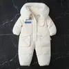 Rompers -30 Degree Kids Jumpsuit Plus Velvet Warm Children Winter Overalls 1-5 Years Infant Little Girls Boys Romper Snowsuit TZ932 230927