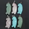 Collane con ciondolo che vendono pendenti di collana a forma di uccello di pappagallo di pietra naturale di buona qualità Intaglio in massa Reiki Charms Creazione di gioielli 10 pezzi