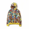 NYA A BATHING B APE HÄRDER HOUDIES Höst och vinter Newshark Graffiti Cartoon Thin Hoodie Casual Thin Hooded Jacket