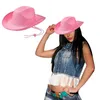 Berets Bühnenperformance Party Kostüme Geschenk Cowboy Hat Leicht einstellbar westliche Cowgirl für Männer mit Kinngurt breite Krempe