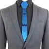 Носовые платки ручной работы, блестящий синий галстук, акриловый мужской тонкий винтажный узкий шелковый галстук, тиснение, стиль, свадебная вечеринка, зеркало с океаном
